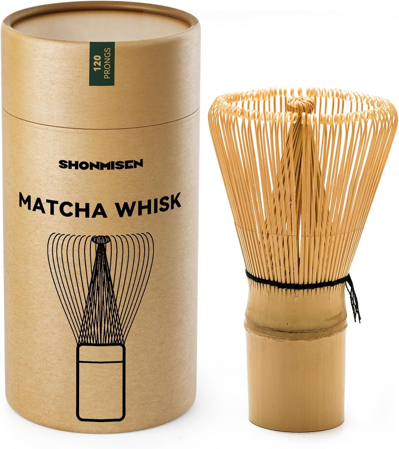 Bamboo Matcha Whisk 80/100/120 Prong, Traditional Japanese Chasen Matcha Stirrer -Authentic Japanese Bamboo Whisk For Matcha Tea (120prongs)